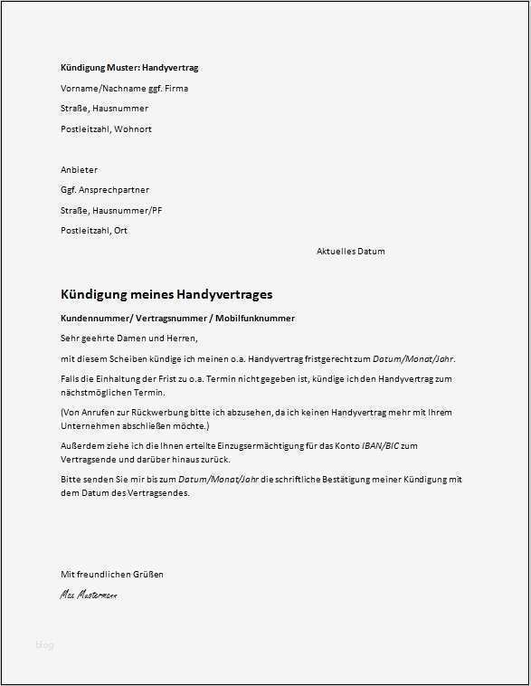 Kündigung Mietvertrag Vorlage Kostenlos Pdf Schön Muster Kündigung Kostenlose Vorlagen Ratgeber