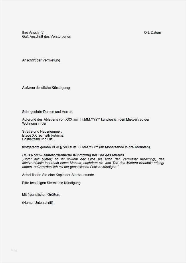 Kündigung Mietvertrag Vorlage Word Vermieter Elegant atemberaubend Mietvertrag Wohnung Vermieter Word Vorlage