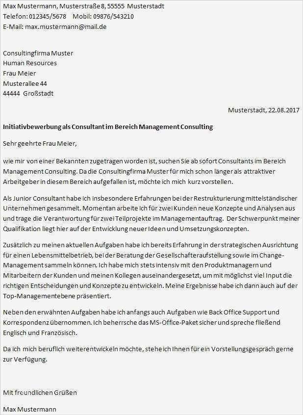 Kündigung Pflegedienst Vorlage Gut Initiativbewerbung Muster Für Das Anschreiben