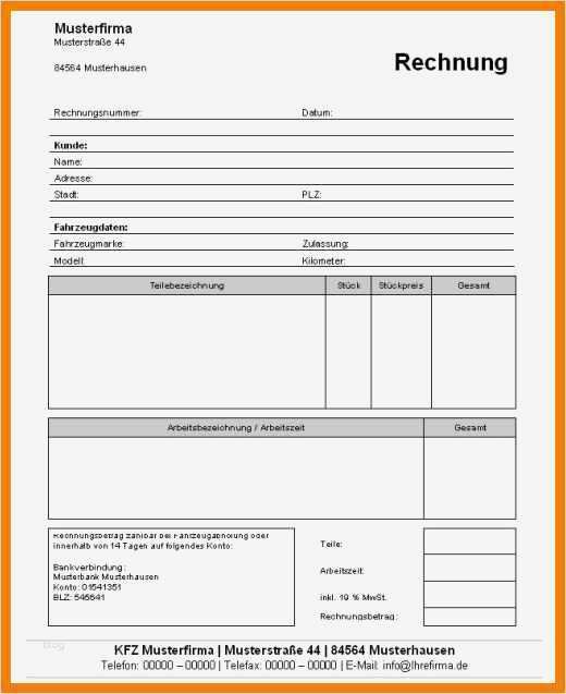Kündigung Steuerberater Vorlage Cool 13 Rechnungsvordruck Blanko