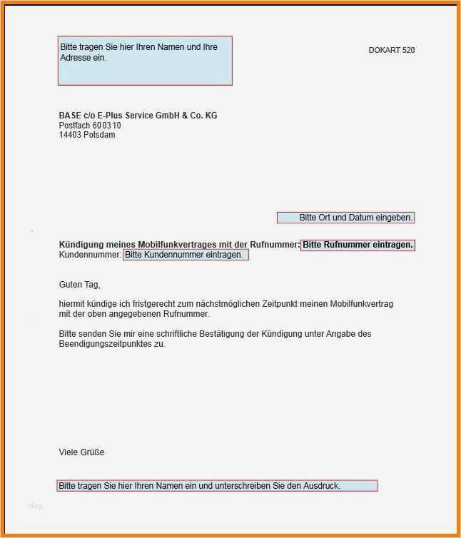 Kündigung Vertrag Vodafone Vorlage Gut 8 Vertragskündigung Vorlage