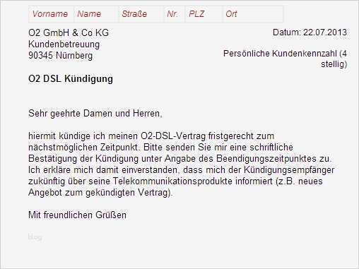 Kündigung Vorlage Vodafone Festnetz Hübsch O2 Dsl Kündigung Vorlage Download Chip