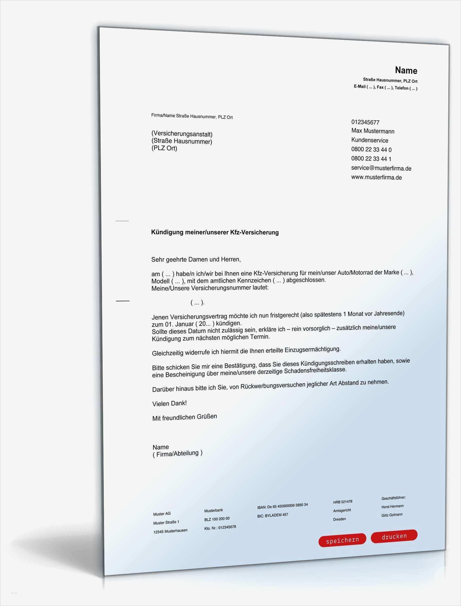 Kündigungsschreiben Haftpflichtversicherung Vorlage Erstaunlich Kündigung Der Kfz Versicherung