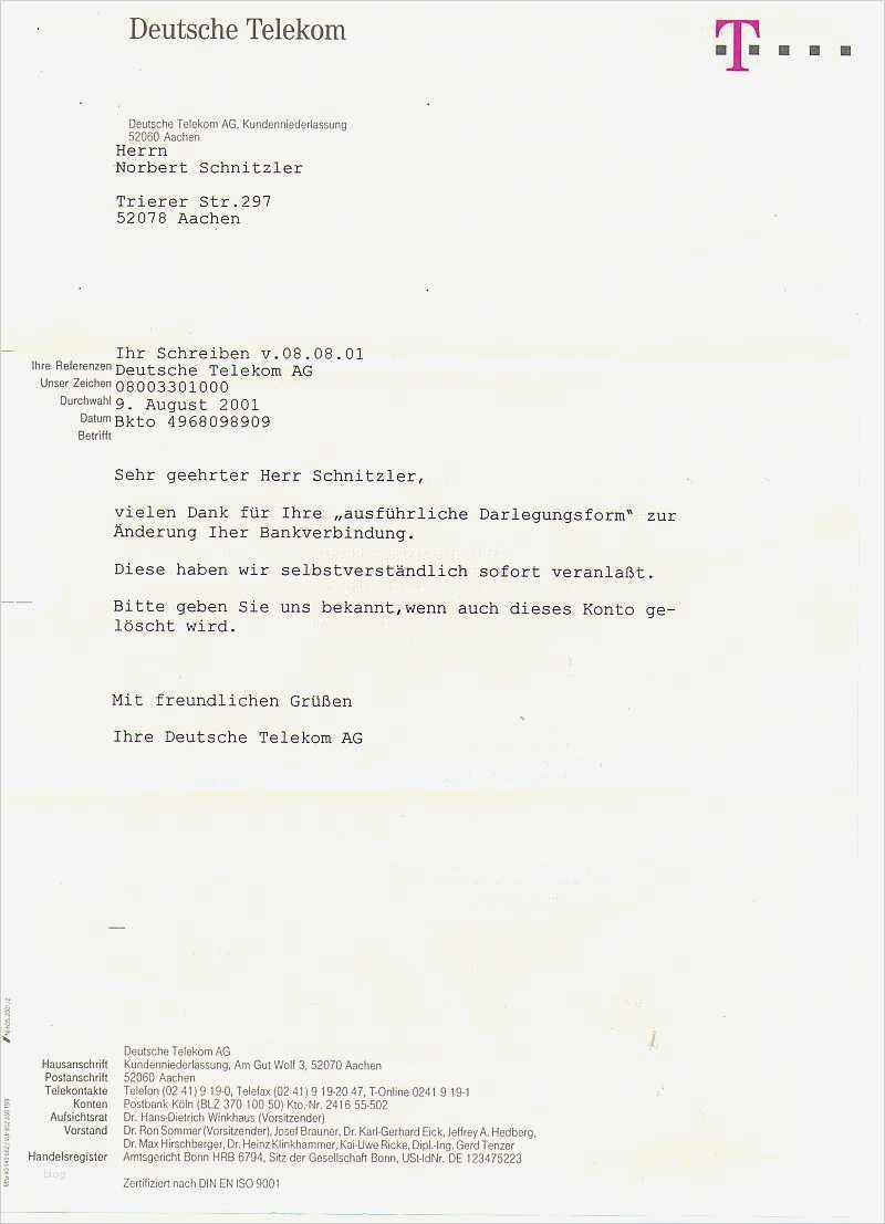 Kündigungsschreiben Konto Vorlage Schönste Telekom Und T Line Frompo