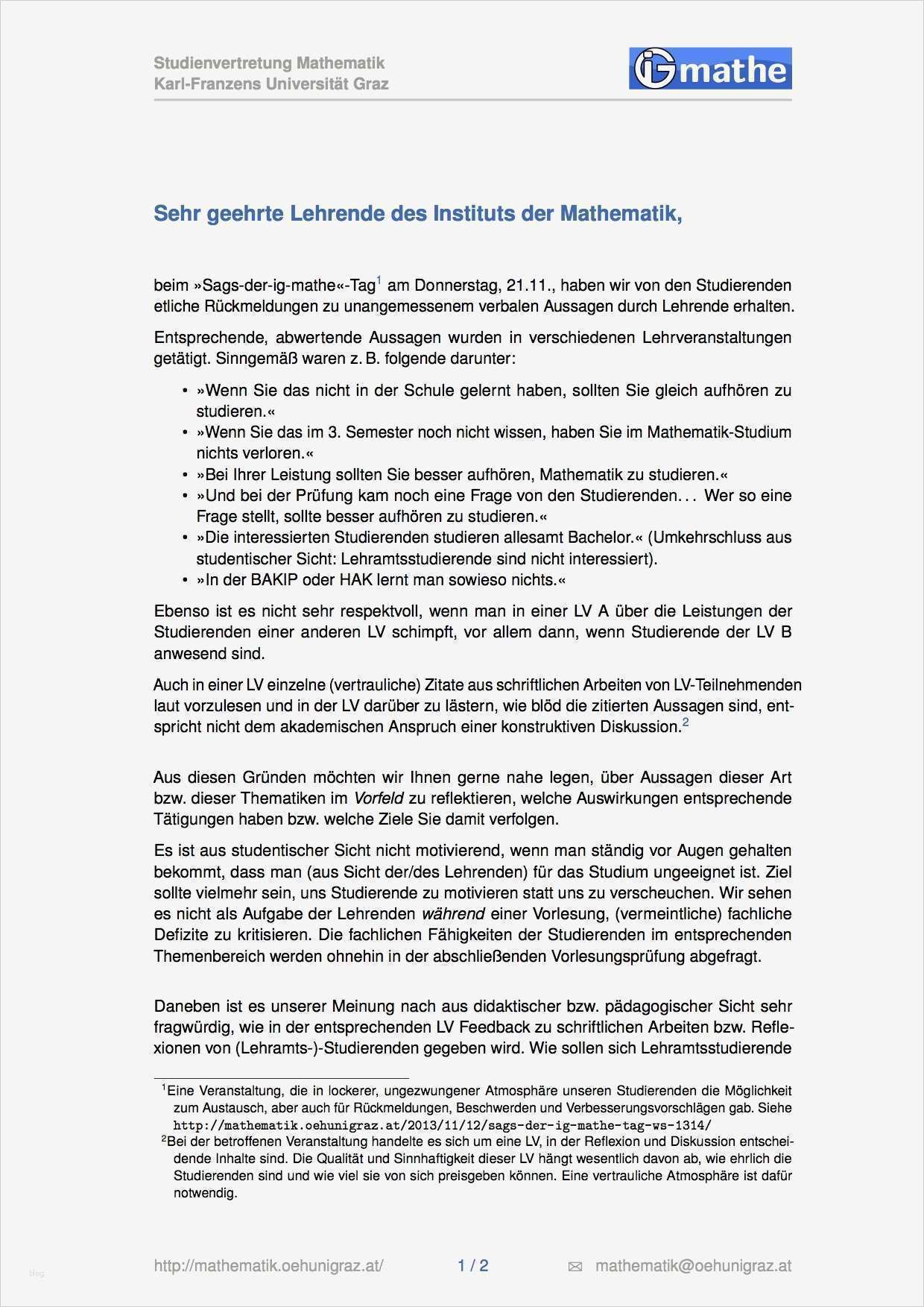 Latex Dokument Vorlage Wunderbar Fener Brief Ans Institut Für Mathematik Feedback