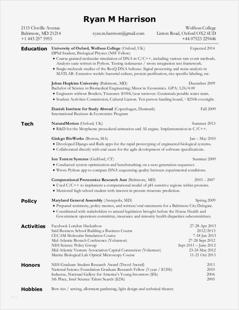 Latex resume template software engineer picture