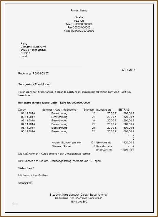 Latex Vorlage Rechnung Fabelhaft 10 Rechnung Schreiben Vorlage Freiberufler Vorlagen123