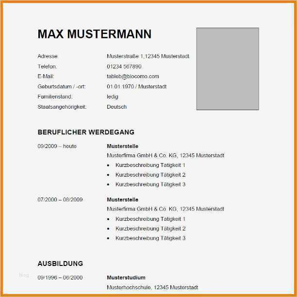 Lebenslauf Doc Vorlage Einzigartig 5 Vorlage Lebenslauf Word