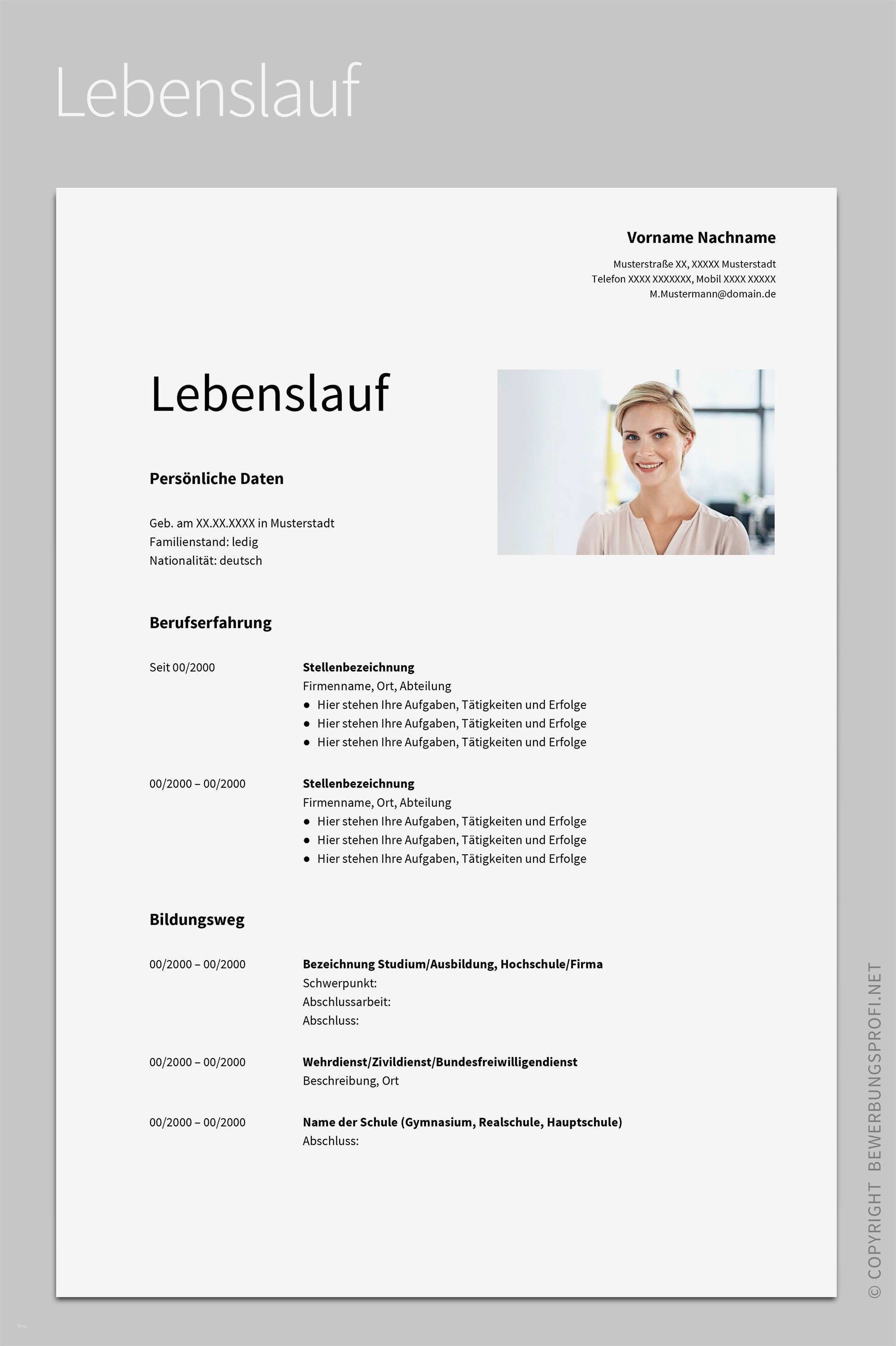 Lebenslauf Ohne Berufserfahrung Vorlage Schön Großartig Berufserfahrung Lebenslauf Fotos Bilder Für