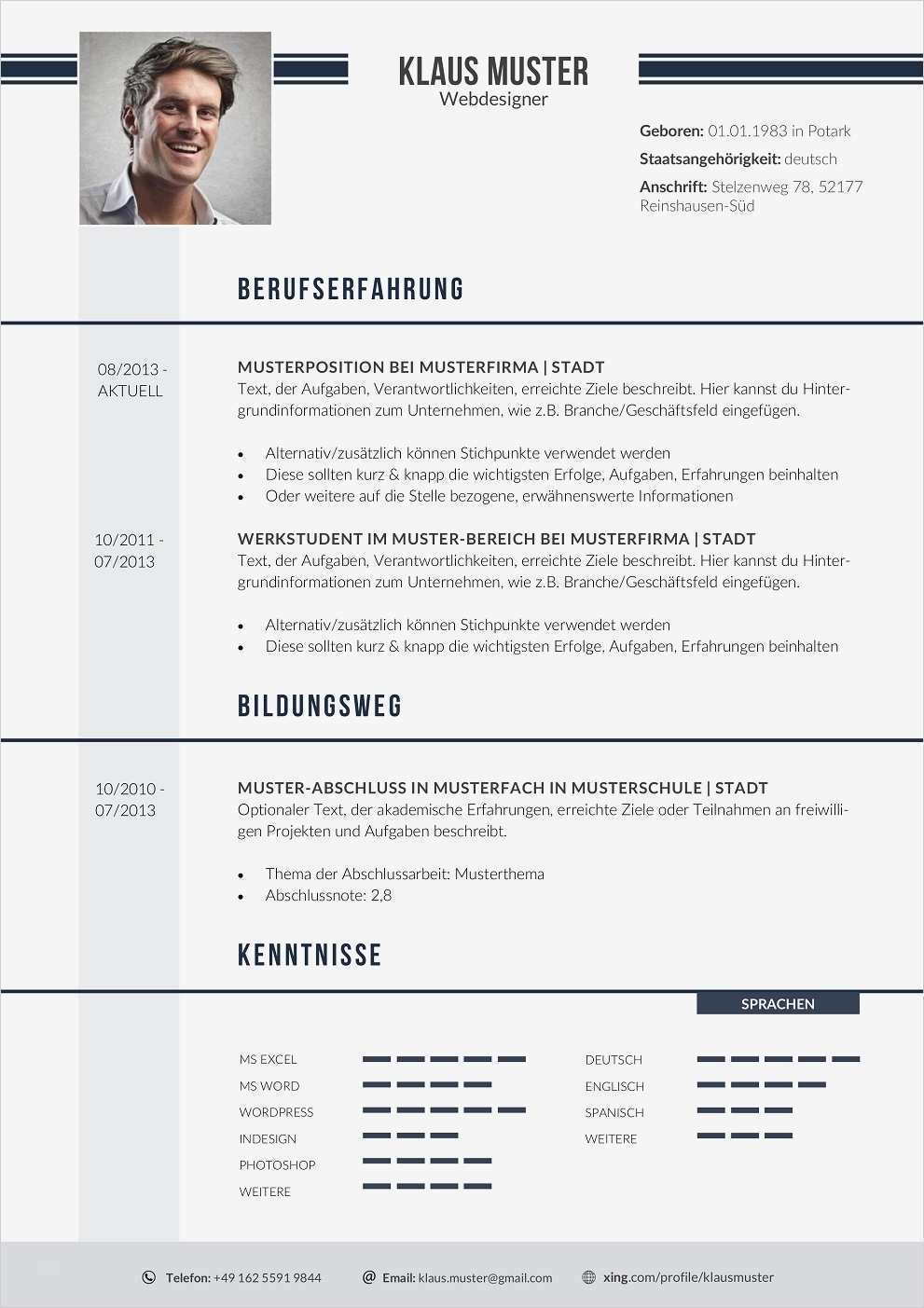 Lebenslauf Ohne Berufserfahrung Vorlage Wunderbar Premium Bewerbungsmuster 2