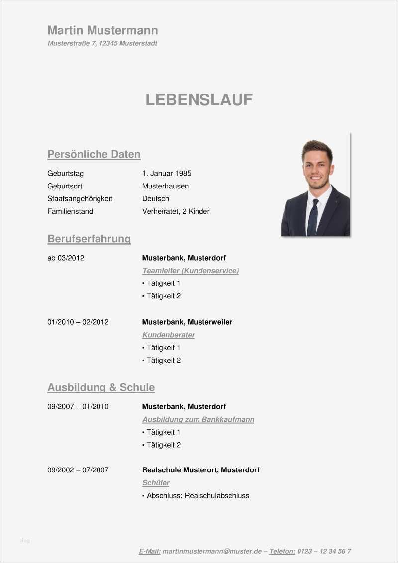 Lebenslauf Schüler Vorlage Download Beste Tabellarischer Lebenslauf Vorlage Kostenlose Muster Zum
