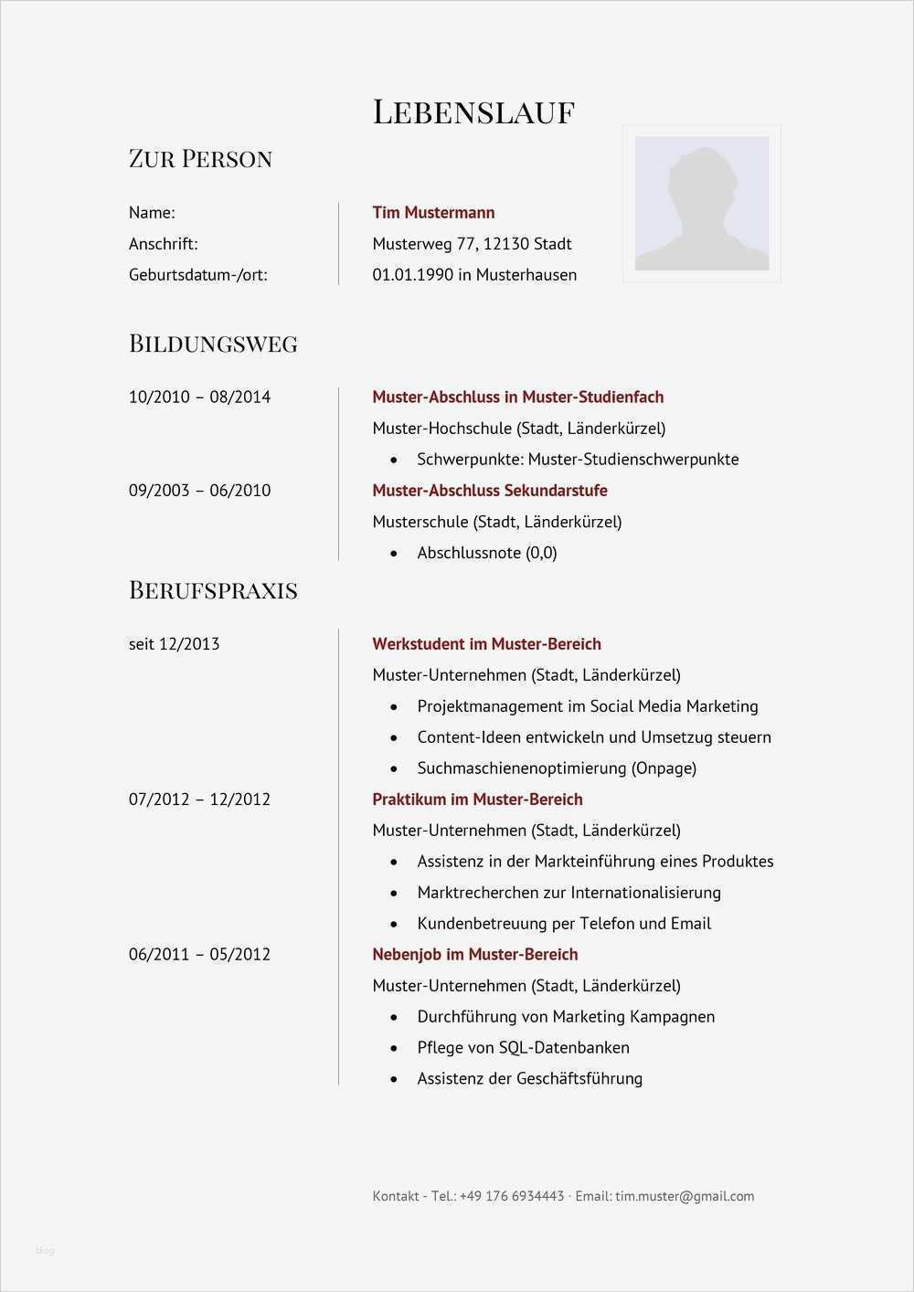 Lebenslauf Schüler Vorlage Download Wunderbar Tabellarischer Lebenslauf Muster & Vorlagen Zum Download
