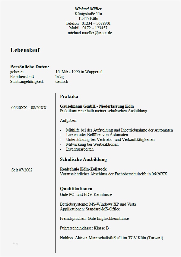 Lebenslauf Vorlage Für Ausbildung Erstaunlich Bewerbung Automatenfachmann Ausbildung sofort Download