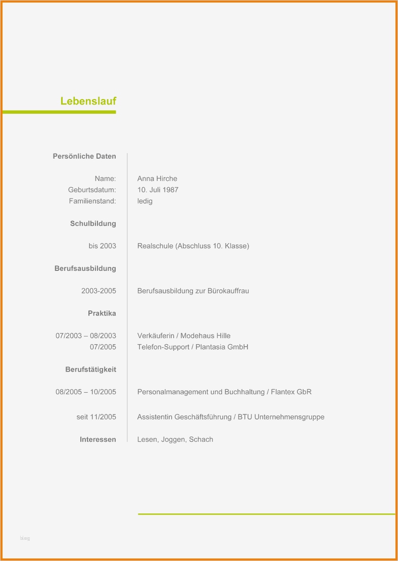 Lebenslauf Vorlage Für Ausbildung Neu 13 Lebenslauf Erzieherin