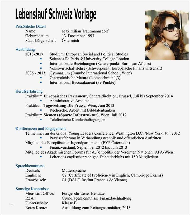 Lebenslauf Vorlage Schweiz Genial Lebenslauf Dokument Lebenslauf Beispiel