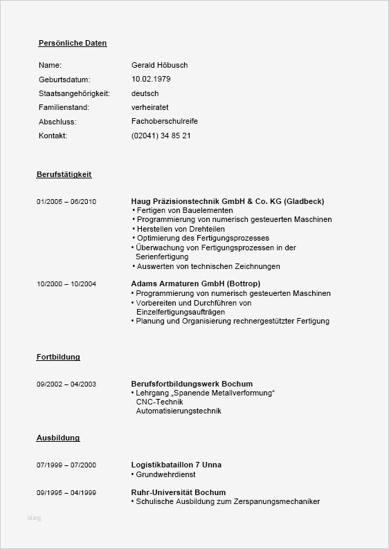 Lebenslauf Zerspanungsmechaniker Vorlage Best Of Bewerbungs Paket Zerspanungsmechaniker