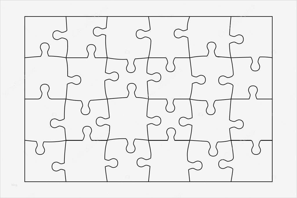 Leere Puzzle Vorlage Angenehm Vektor Jigsaw Puzzle Vorlage 24 Teile — Stockvektor