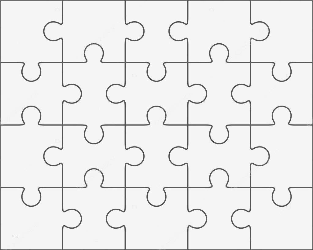 Leere Puzzle Vorlage Erstaunlich Jigsaw Puzzle Leere Vorlage 4 X 5 20 Stück — Stockvektor