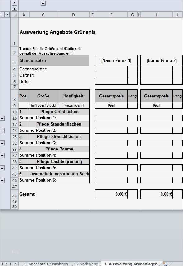 Leistungsverzeichnis Unterhaltsreinigung Vorlage Beste Hausmeister Grünanlagen