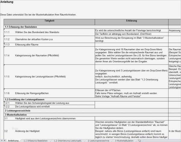Leistungsverzeichnis Unterhaltsreinigung Vorlage Gut Gebäudereinigung
