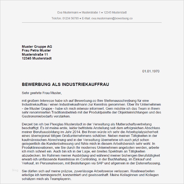 Leserbrief Schreiben Vorlage Bewundernswert Bewerbung Als Industriekauffrau Industriekaufmann