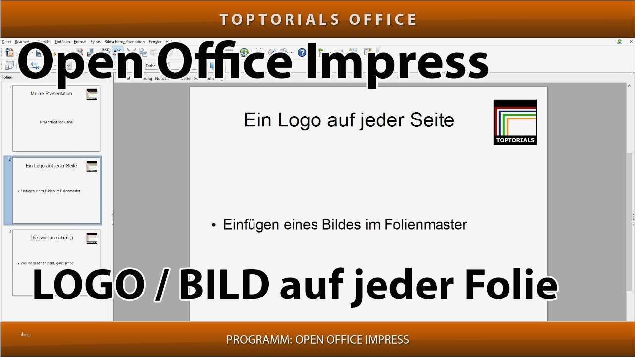 Libreoffice Vorlagen Präsentation Wunderbar Logo Oder Bild Auf Jeder Folie Seite Open Fice Impress