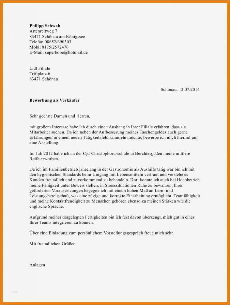 Lidl Kündigung Vorlage Luxus 9 Lidl Bewerbung