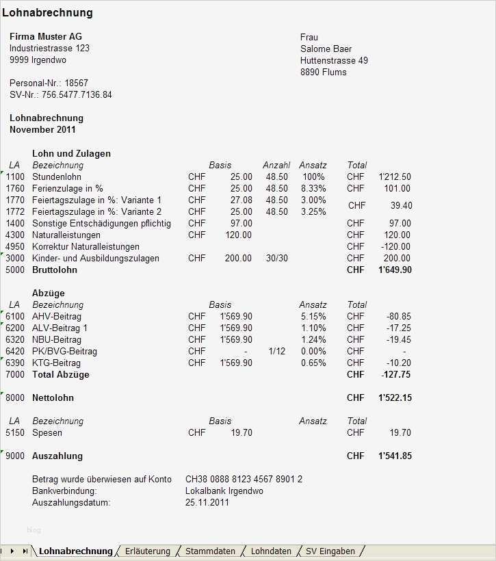 Lohn Gehaltsabrechnung Vorlage Kostenlos Gut 9 Gehaltsabrechnung Muster