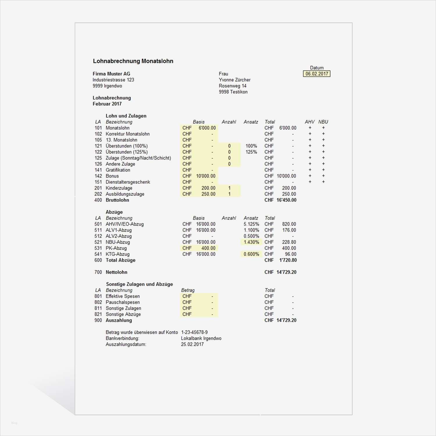 Lohnabrechnung Pdf Vorlage Beste F R Lohnabrechnungen