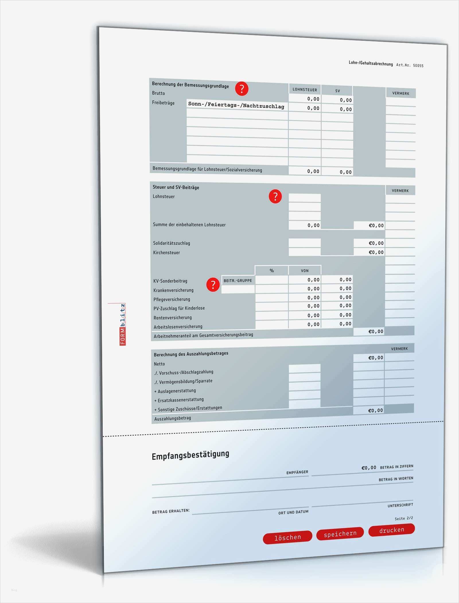 Lohnabrechnung Pdf Vorlage Elegant Lohnabrechnung 2015 Mit Empfangsbestätigung