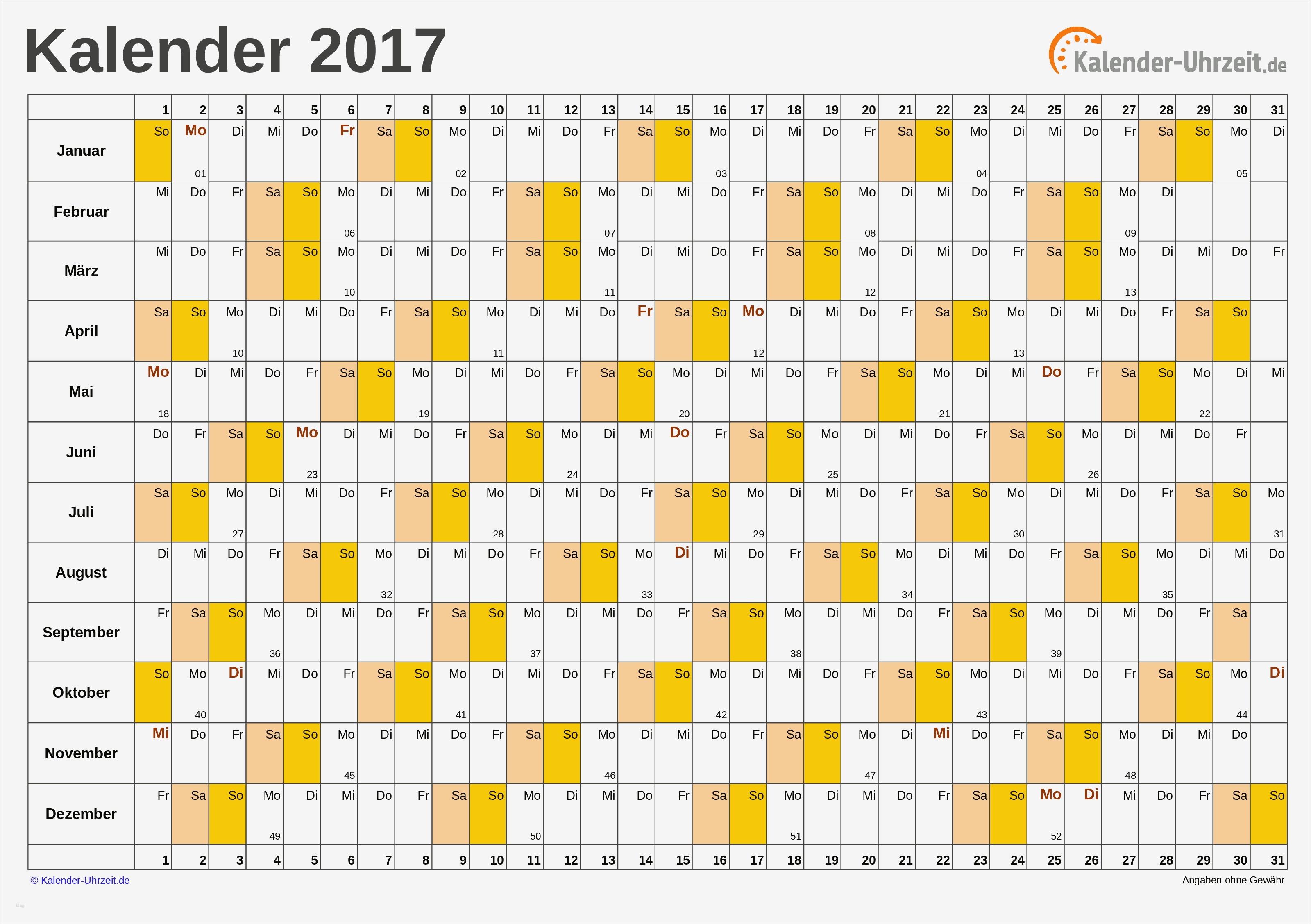 Lohnabrechnung Vorlage 2017 Wunderbar Excel Kalender 2017 Kostenlos