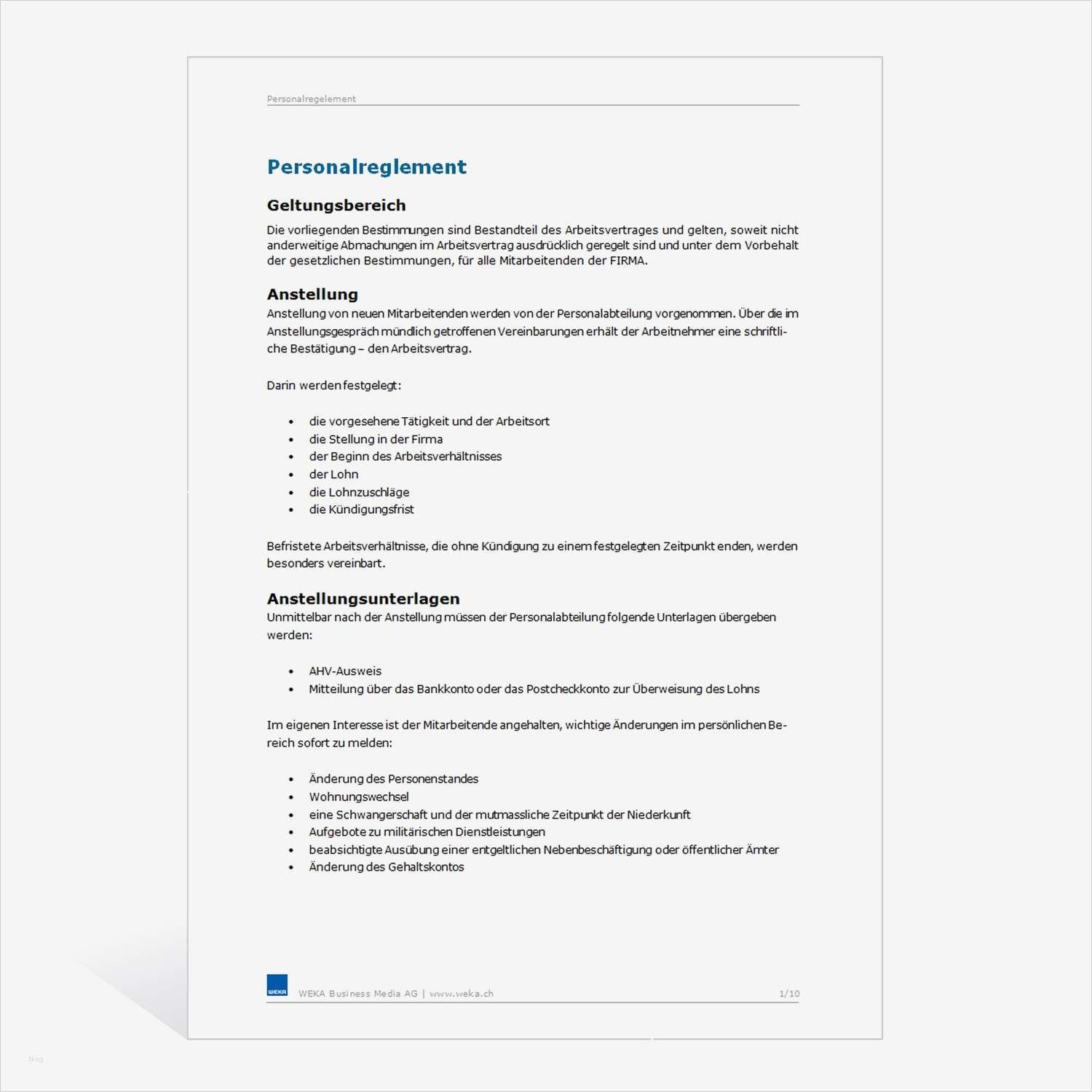 Lohnabrechnung Vorlage Word Schön Vorlage Personalreglement