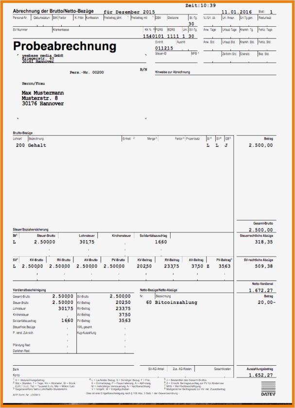 Lohnabrechnung Vorlage Word Süß 9 Lohnabrechnung Beispiel