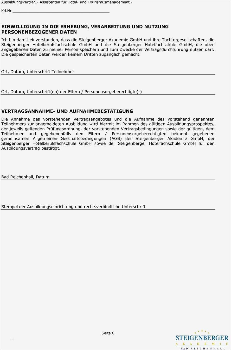 Löschung Personenbezogener Daten Vorlage Genial Verbindliche Anmeldung Ausbildungsvertrag Pdf
