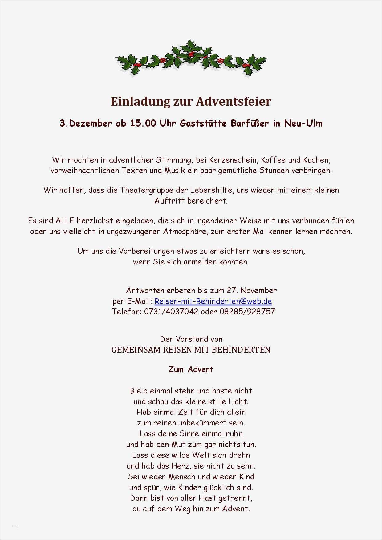 Lustige Mahnung Vorlage Kostenlos Erstaunlich Einladung Adventsfeier Text