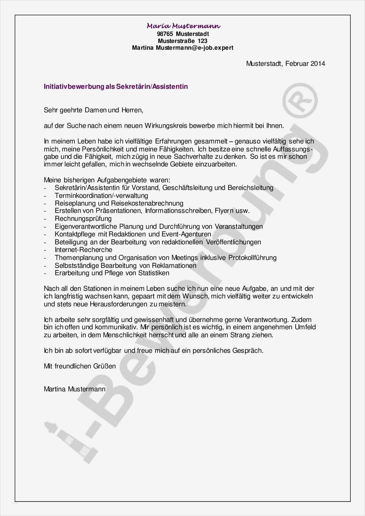 Mädchen Anschreiben Vorlage Süß Initiativbewerbung Als Sekretärin assistentin Beispiel