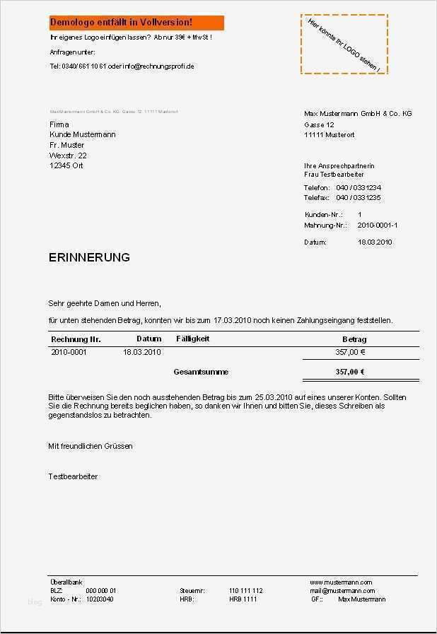 Mahnung Vorlage Kostenlos Best Of Rechnungsprofi forum
