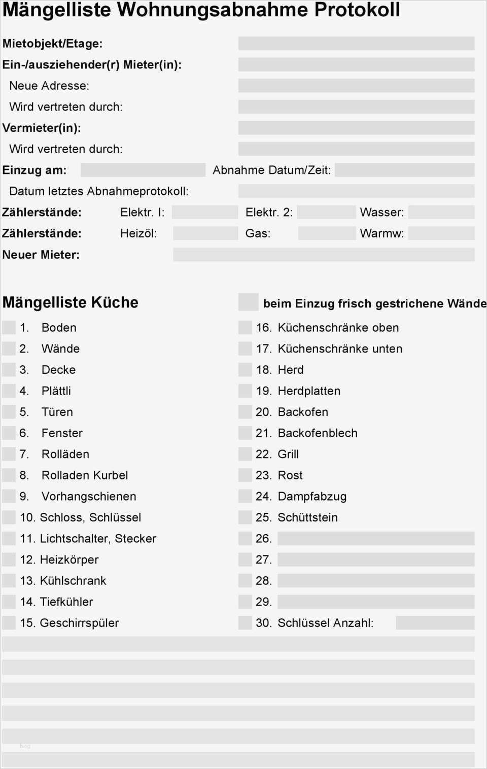Mängelliste Wohnung Vorlage Süß Mängelliste Wohnungsabnahme Protokoll Pdf