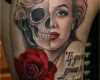 Marilyn Monroe Tattoo Vorlagen Hübsch Awesome Two Faced Marilyn Monroe with Rose Tattoo Left