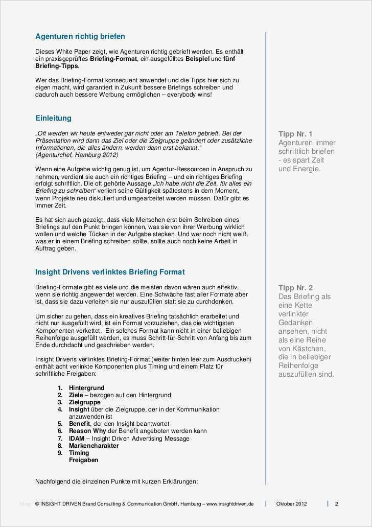 Marketing Briefing Vorlage Großartig Agenturen Richtig Briefen White Paper Insight Driven Gmb H