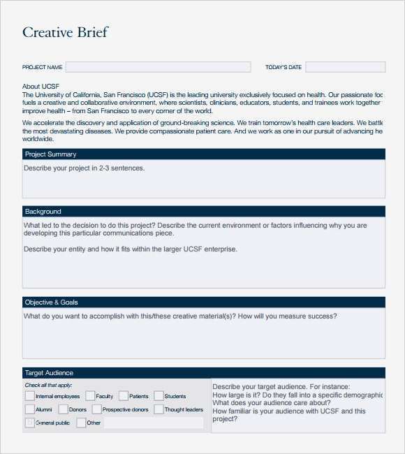 Marketing Briefing Vorlage Neu 10 Creative Brief Samples