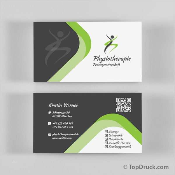 Massage Visitenkarten Vorlagen Luxus Physiotherapie Visitenkarten Design topdruck