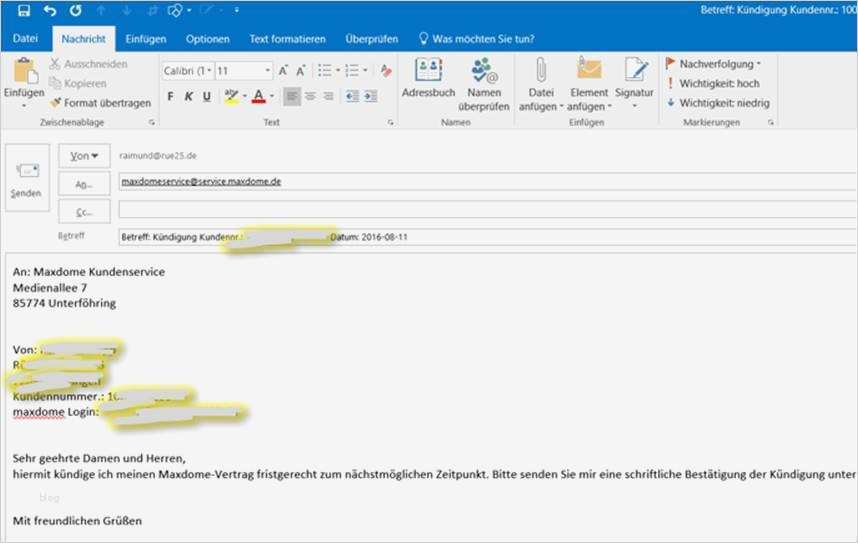 Maxdome Kündigen Email Vorlage Einzigartig Kündigung Beim Maxdome Per Email Codedocu De sonstiges