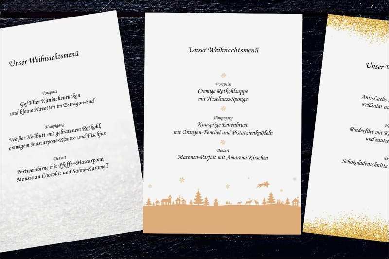 Menükarte Silvester Vorlage Einzigartig Druckvorlage Für Ihre Weihnachts Menükarte