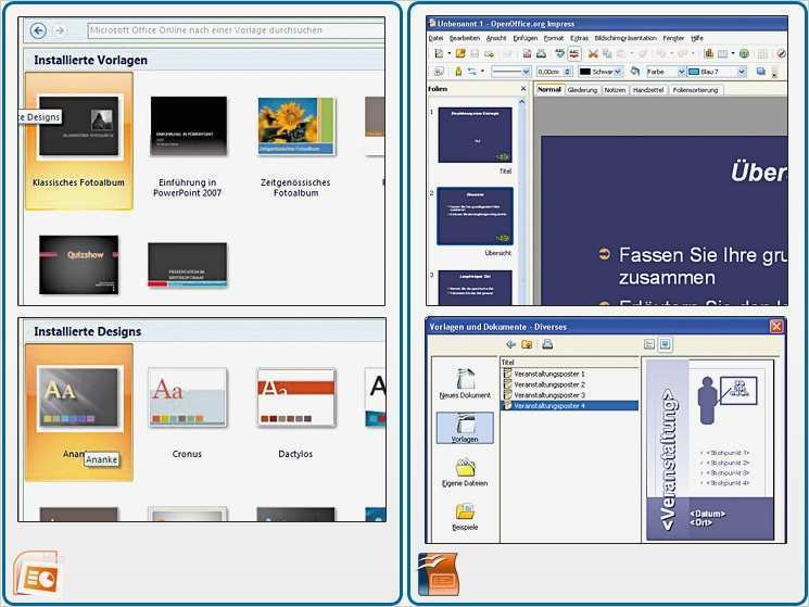 Microsoft Word Design Vorlagen Inspiration Powerpoint 2007 Und Impress 3 0 Im Vergleich Bilder