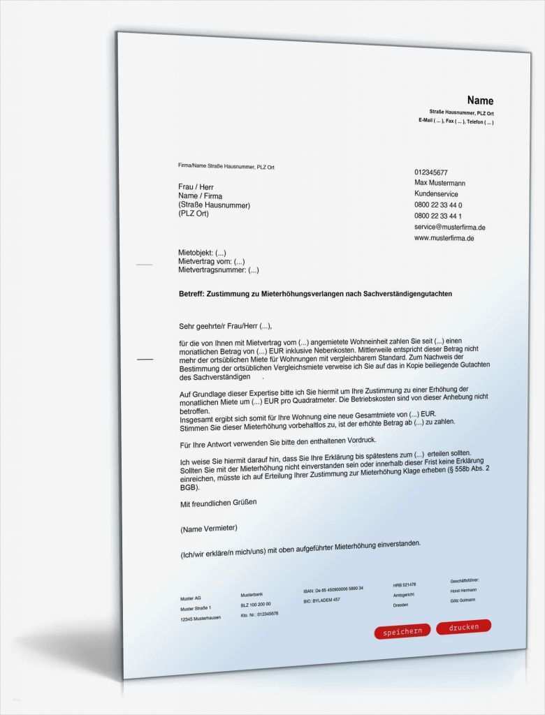 Mieterhöhung Muster Vorlage Wunderbar Ankündigung Mieterhöhung Sachverständigengutachten