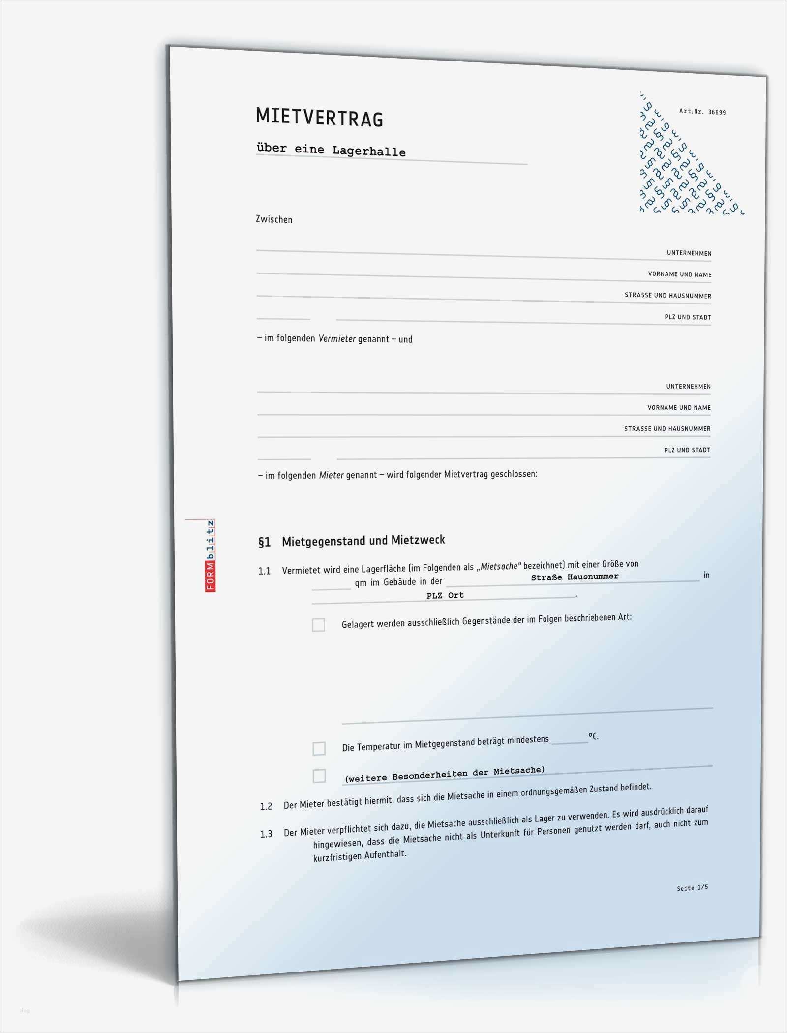 Mietvertrag Haus Vorlage Gratis Wunderbar Mietvertrag Lagerraum Rechtssicheres Muster Zum Download