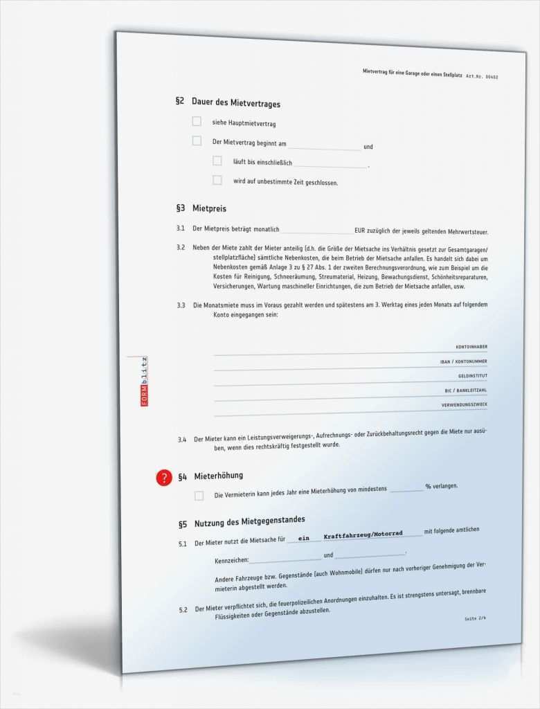 Mietvertrag Vorlage Zum Ausfüllen Cool Mietvertrag Garage Rechtssicheres Muster Zum Download