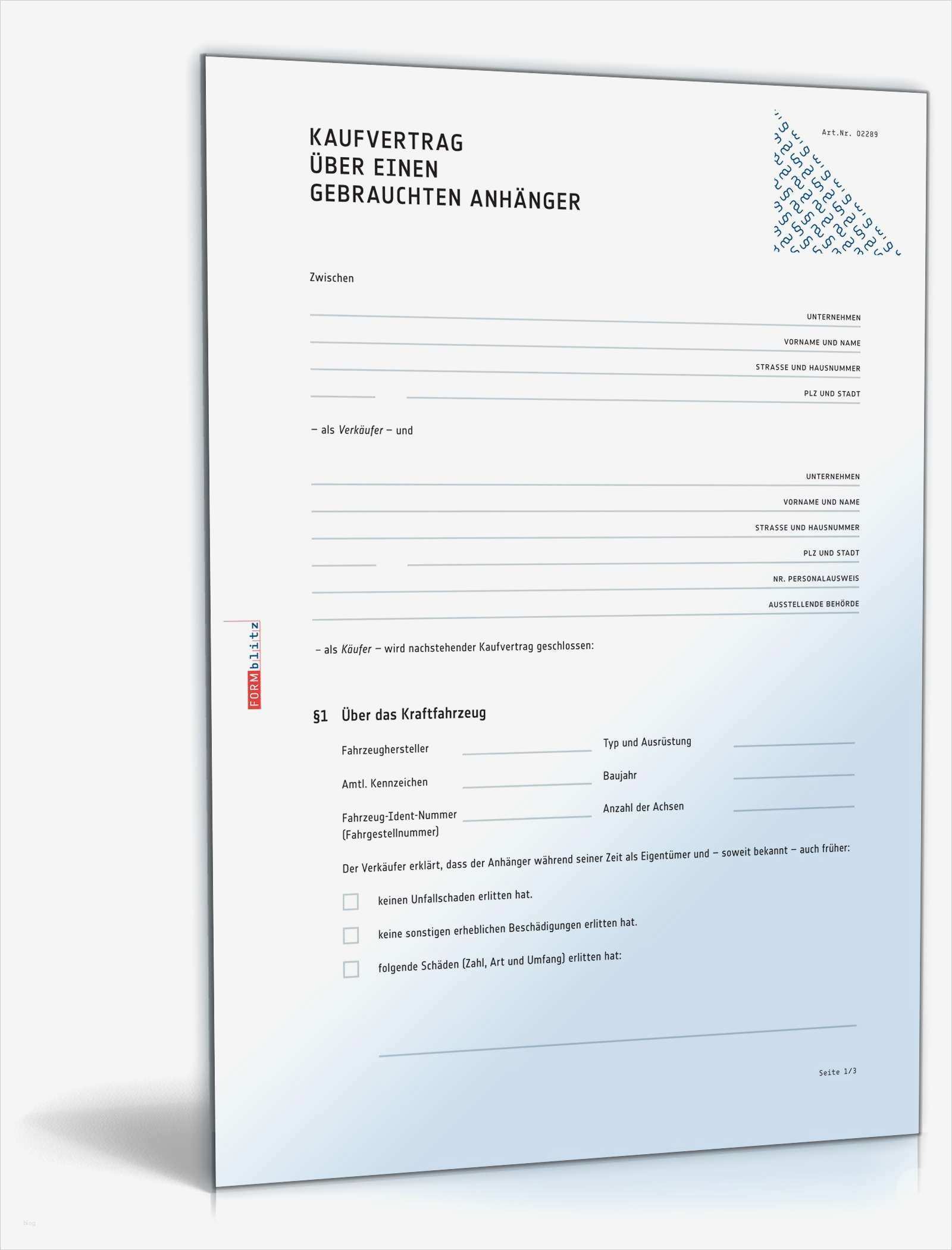 Mietvertrag Vorlage Zum Ausfüllen Erstaunlich Kaufvertrag Anhänger