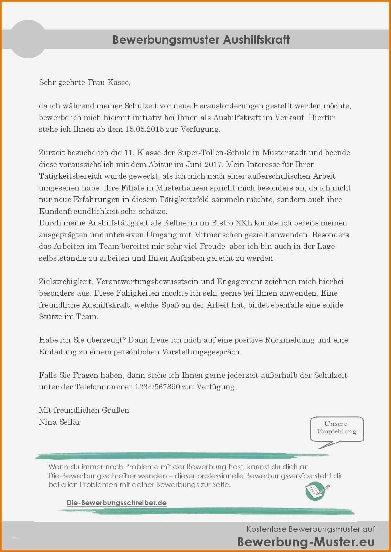 Minijob Abrechnung Vorlage 2017 Bewundernswert 15 Bewerbung Minijob Muster